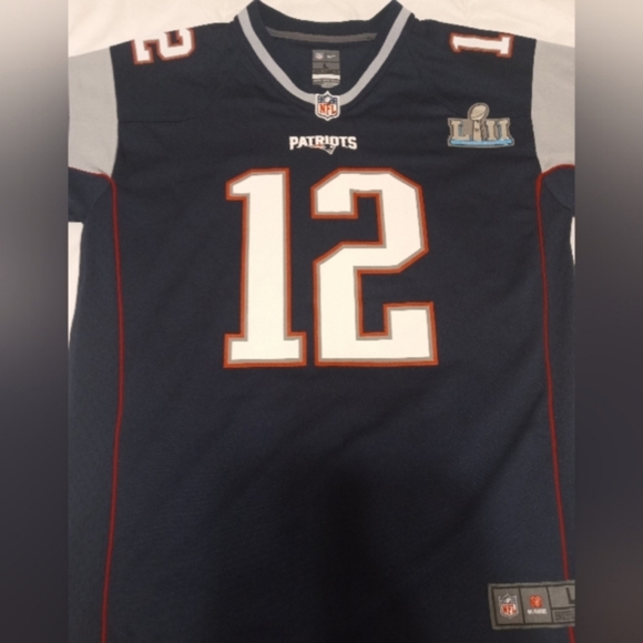Retired NFL Tom Brady #12 Nike SUPERBOWL 52 New England Patriots, Youth L 14-16 - Picture 7 of 10